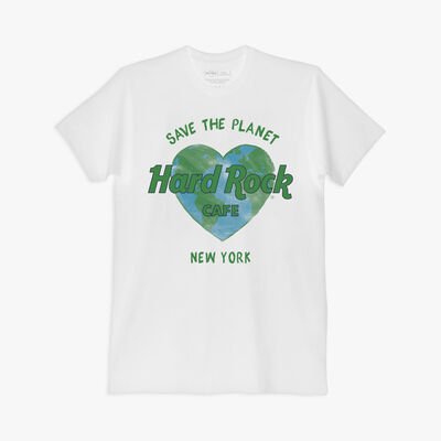 Adult Fit Save the Planet Heart Tee in White Adult Fit Save the Planet Heart Tee in White